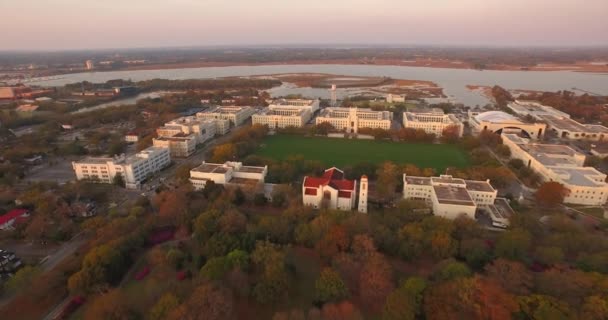 Vista Aérea Faculdade Militar Cidadela Centro Charleston — Vídeo de Stock