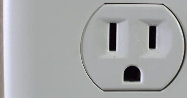 Three Prong Power Outlet Macro — Stock Video