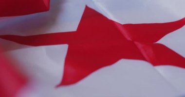 Kızıl yıldızlı Kuzey Kore bayrağı.