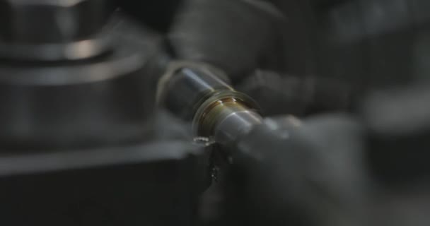 Machine Tool Spinning Making Metal Part Factory — Stock Video