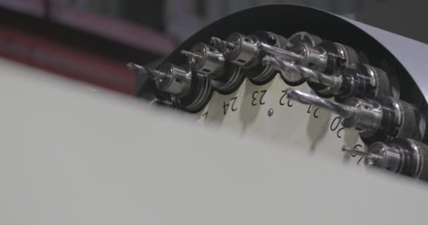 Cnc Makine Sondaj Bitleri Bir Fabrikanın Parçası Için Hazır — Stok video