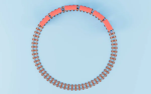 Train Circular Train Track Rendering Computer Digital Drawing — Stock Photo, Image