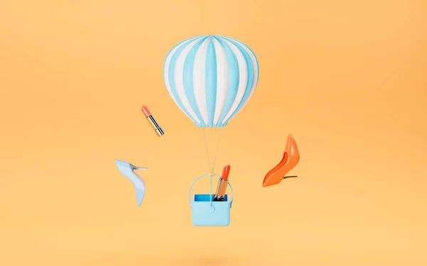 Воздушный Шар Покупки Рендеринг Цифровой Рисунок — стоковое фото