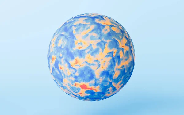 Una Esfera Abstracta Con Fondo Azul Representación Dibujo Digital Informático — Foto de Stock