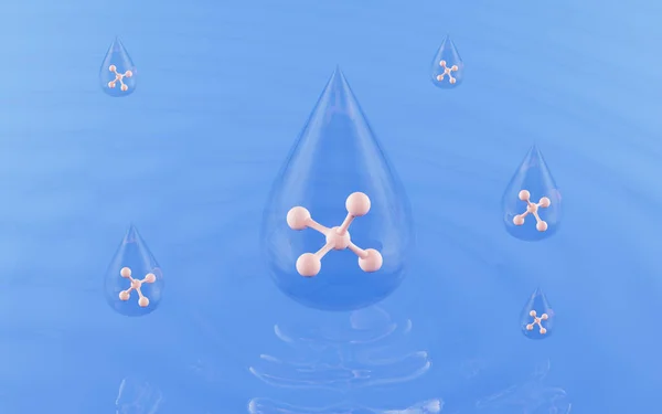 Molecules Drop Shape Rendering Computer Digital Drawing — Stock Photo, Image