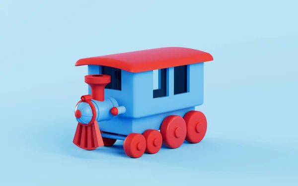 Locomotief Met Blauwe Achtergrond Rendering Digitale Computertekening — Stockfoto