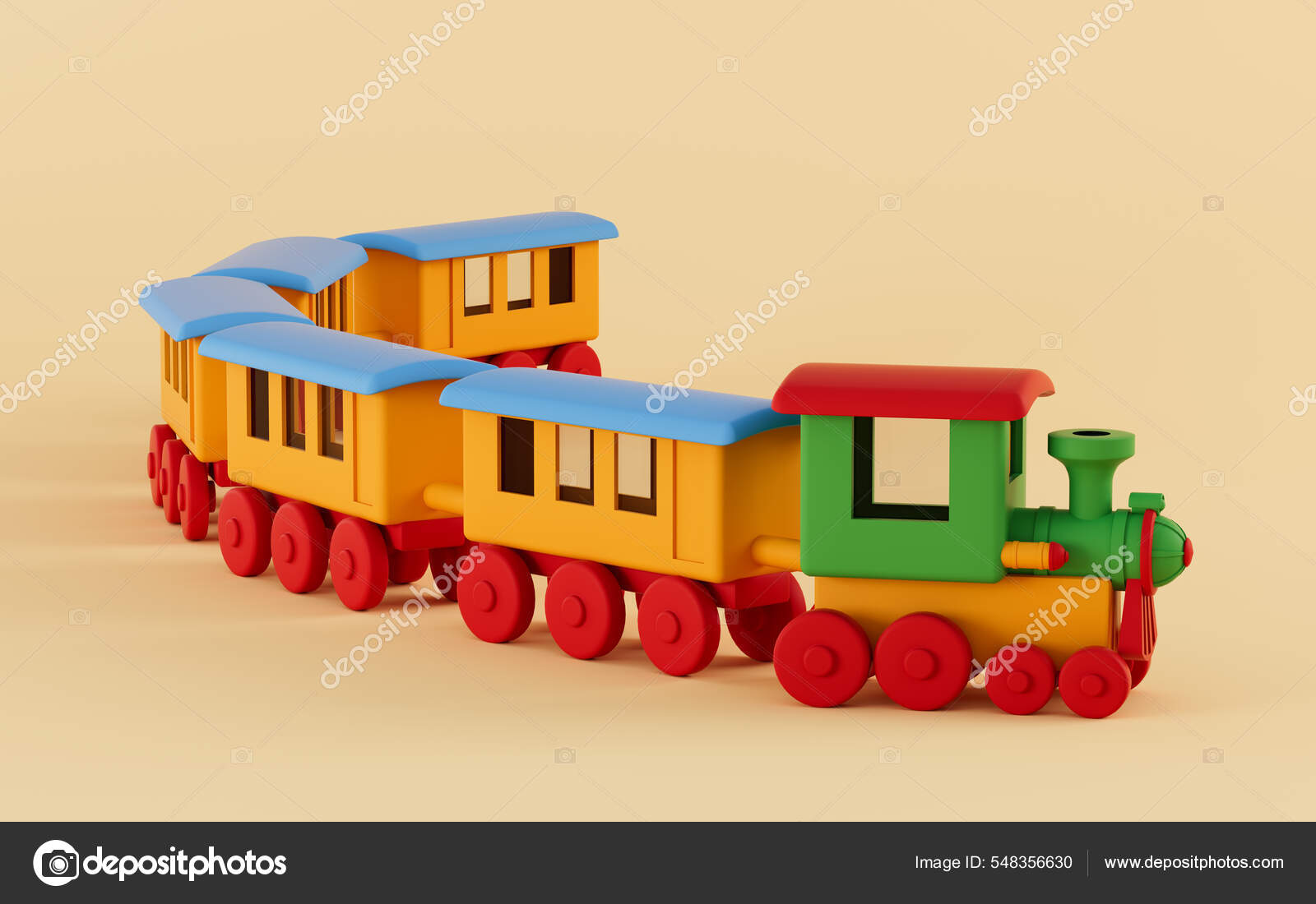 Train Yellow Background Rendering Computer Digital Drawing — Stock