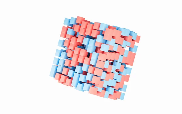 Cubes Abstraits Avec Fond Blanc Rendu Dessin Numérique Informatique — Photo