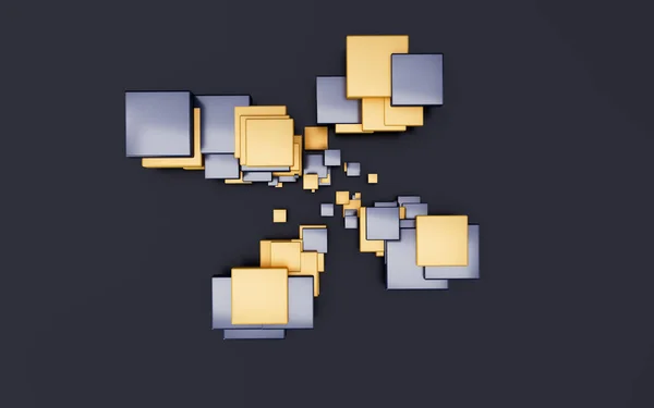 Cubes Abstraits Avec Fond Sombre Rendu Dessin Numérique Informatique — Photo