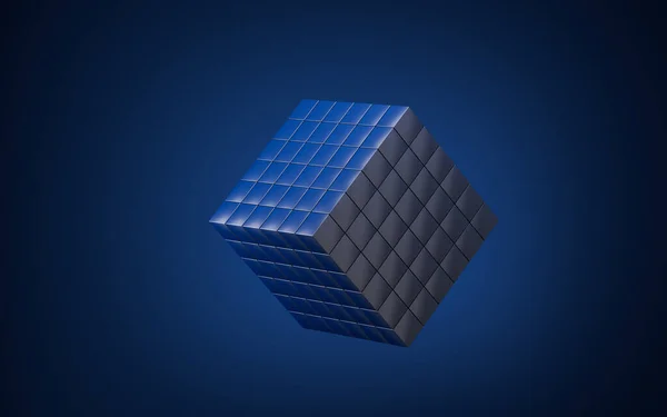 Abstract Cubes Blue Background Rendering Computer Digital Drawing — Stock Photo, Image