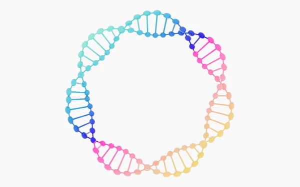 Colorful Dna White Background Rendering Computer Digital Drawing — Stock Photo, Image