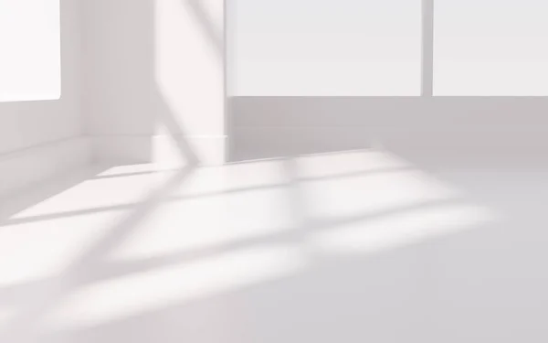 White Empty Room Rendering Computer Digital Drawing — Stock Photo, Image