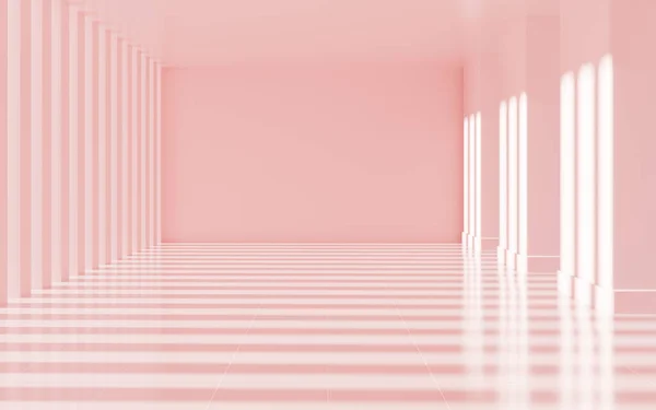 Pinkfarbener Leerer Raum Darstellung Digitale Computerzeichnung — Stockfoto