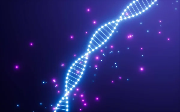 Glowing Dna Particles Rendering Computer Digital Drawing — Stock Photo, Image