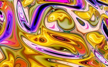 Soyut akış sıvısı, 3 boyutlu görüntüleme. Bilgisayar dijital çizimi.