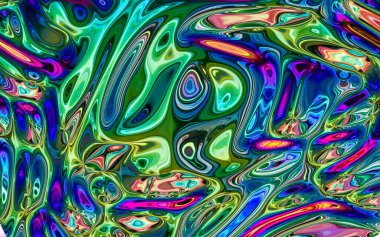 Soyut akış sıvısı, 3 boyutlu görüntüleme. Bilgisayar dijital çizimi.