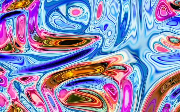 Abstract Flowing Liquid Rendering Computer Digital Drawing — Stockfoto