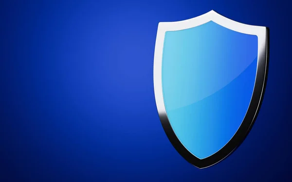 Glowing Shield Blue Background Rendering Computer Digital Drawing — Stock Photo, Image