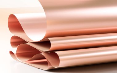 Soyut kıvrımlı kağıt, üç boyutlu çizim. Bilgisayar dijital çizimi.