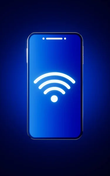 Telefone Celular Ícone Wifi Renderização Desenho Digital Computador — Fotografia de Stock