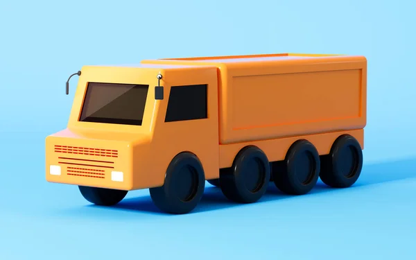 Een Vrachtwagen Blauwe Achtergrond Rendering Digitale Computertekening — Stockfoto