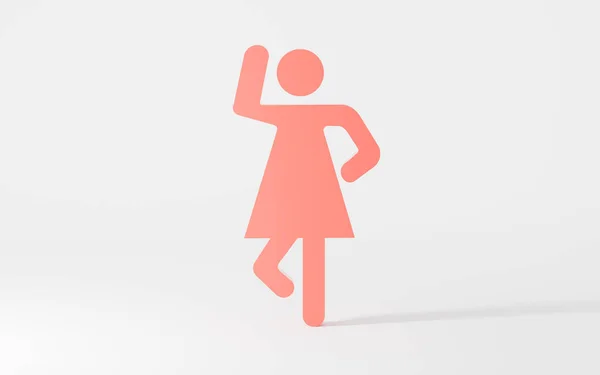 Rosa Kvinnlig Figur Med Vit Bakgrund Återgivning Digitalritning — Stockfoto