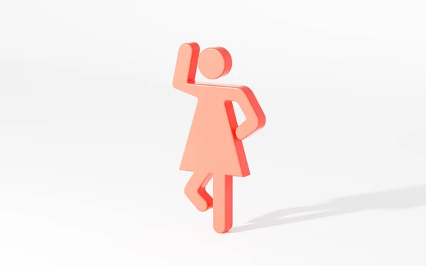 Figurinha Feminina Rosa Com Fundo Branco Renderização Desenho Digital Computador — Fotografia de Stock