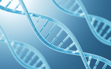 Bilim Biyoteknoloji DNA kromozomu, 3D görüntüleme. Bilgisayar dijital çizimi.