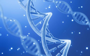 Science Biotechnology DNA chromosome, 3d rendering. Computer digital drawing.