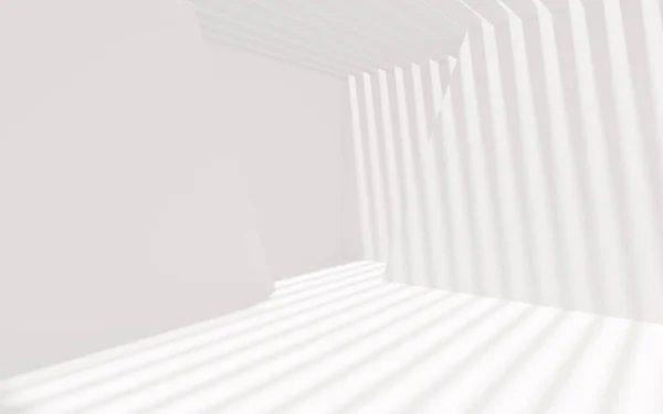 White empty room with light and shadow, 3d rendering. Computer digital drawing.