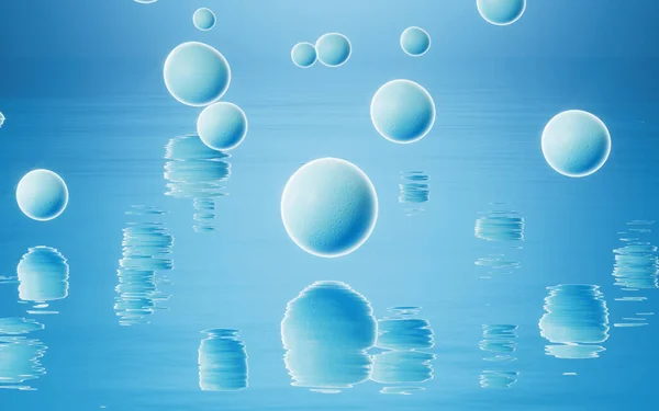Lots Dissociative Blue Cells Water Rendering Computer Digital Drawing — Φωτογραφία Αρχείου
