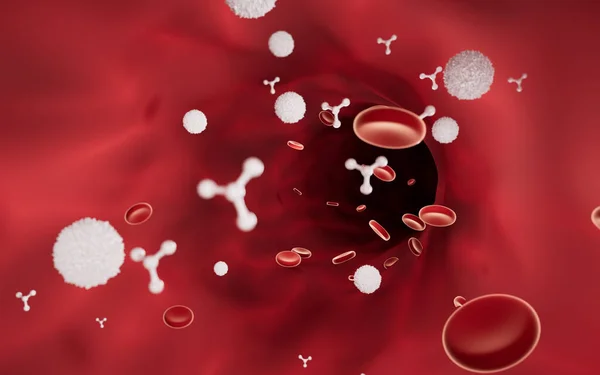 Молекулы Клетки Кровеносных Сосудах Рендеринг Цифровой Рисунок — стоковое фото