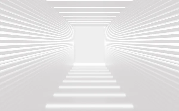 White empty room with light and shadow, 3d rendering. Computer digital drawing.