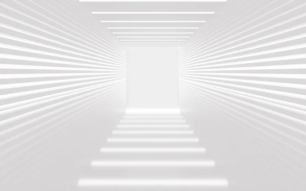 White Empty Room Light Shadow Rendering Computer Digital Drawing — Stockfoto