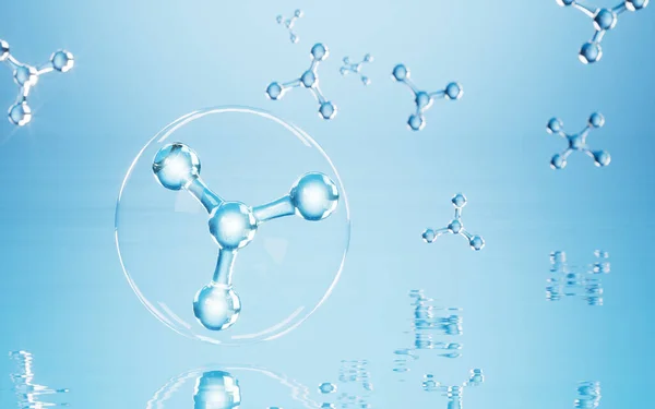 Molecules Water Rendering Computer Digital Drawing — Foto Stock