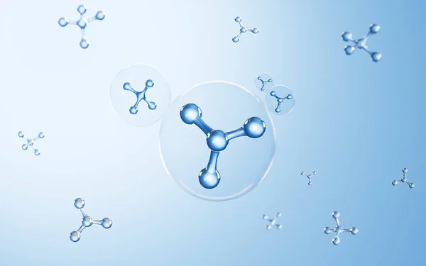 Molecules Water Rendering Computer Digital Drawing — Stock Photo, Image