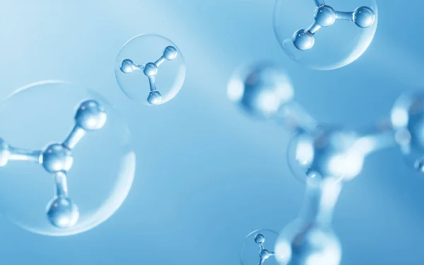 Moléculas Água Renderização Desenho Digital Computador — Fotografia de Stock