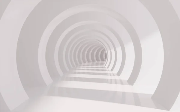 White Circular Tunnel Rendering Computer Digital Drawing — Stockfoto