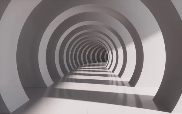 Grey Circular Tunnel Rendering Computer Digital Drawing — Fotografia de Stock
