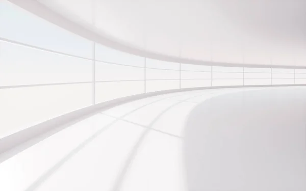 White Turning Tunnel Light Shadow Rendering Computer Digital Drawing — ストック写真