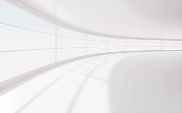 White turning tunnel with light and shadow, 3d rendering. Computer digital drawing.