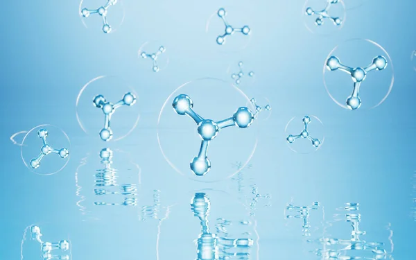 Molecules Water Rendering Computer Digital Drawing — Foto de Stock