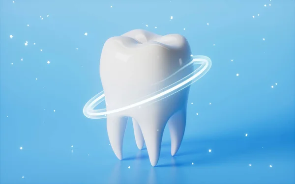 Відбілювання Зуба Чистий Зуб Концепція Здоров Зуба Рендеринг Комп Ютерне — стокове фото