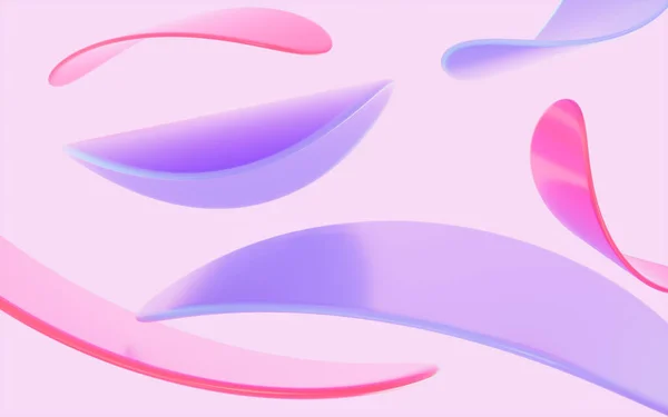 Abstract Circular Glass Curves Pink Background Rendering Computer Digital Drawing — Fotografia de Stock