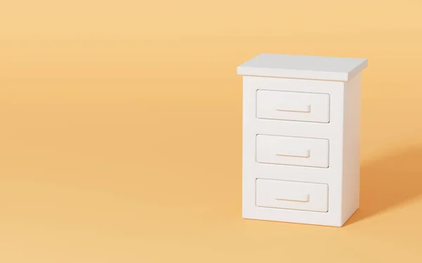 White Cabinet Drawers Blue Background Rendering Computer Digital Drawing — Photo