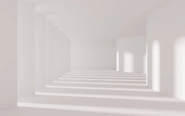 White Empty Architecture Curves Shadows Rendering Computer Digital Drawing — Stok fotoğraf