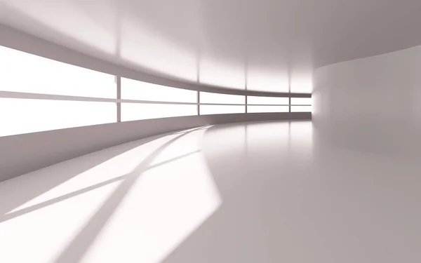 White empty architecture with curves , 3d rendering. Computer digital drawing.