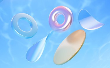 Soyut eğriler ve geometrik figür, üç boyutlu görüntüleme. Bilgisayar dijital çizimi.