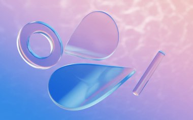 Soyut eğriler ve geometrik figür, üç boyutlu görüntüleme. Bilgisayar dijital çizimi.