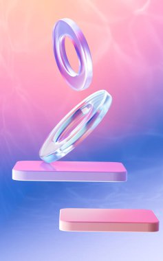 Soyut eğriler ve geometrik figür, üç boyutlu görüntüleme. Bilgisayar dijital çizimi.